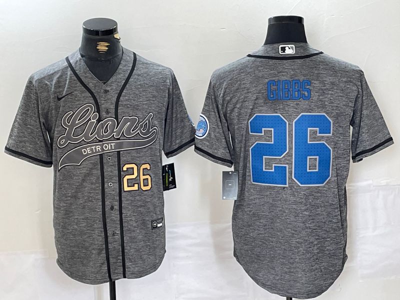 Men Detroit Lions #26 Gibbs Camo Joint Name 2024 Nike Limited NFL Jersey style 2